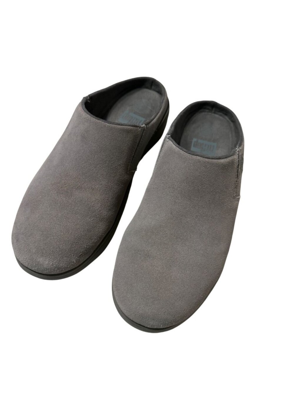SIZE 10 FitFlop Loaff Gray Suede Mule Clogs Fit Flop